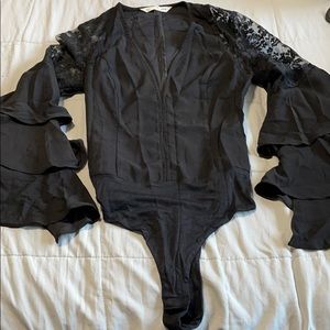 Black flamenco long sleeves body